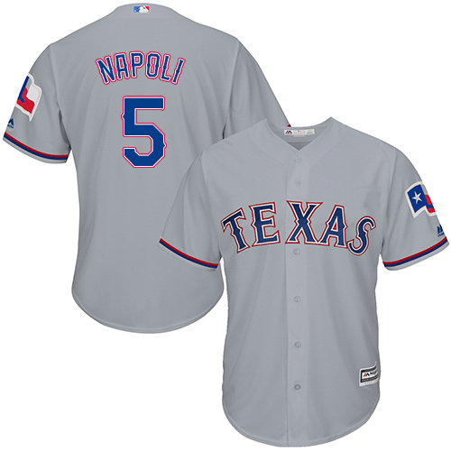 Rangers #5 Mike Napoli Grey Cool Base Stitched Youth MLB Jersey